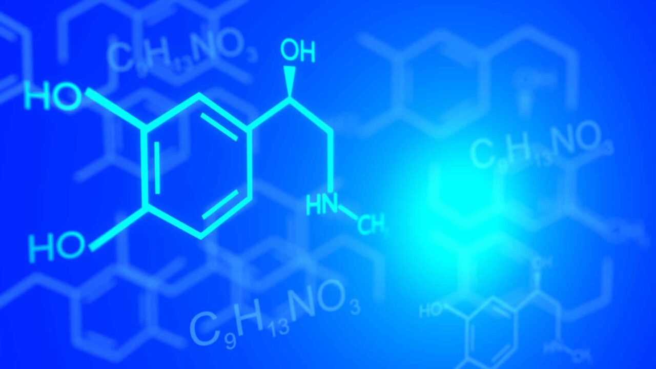 chemistry, adrenaline, structural formula