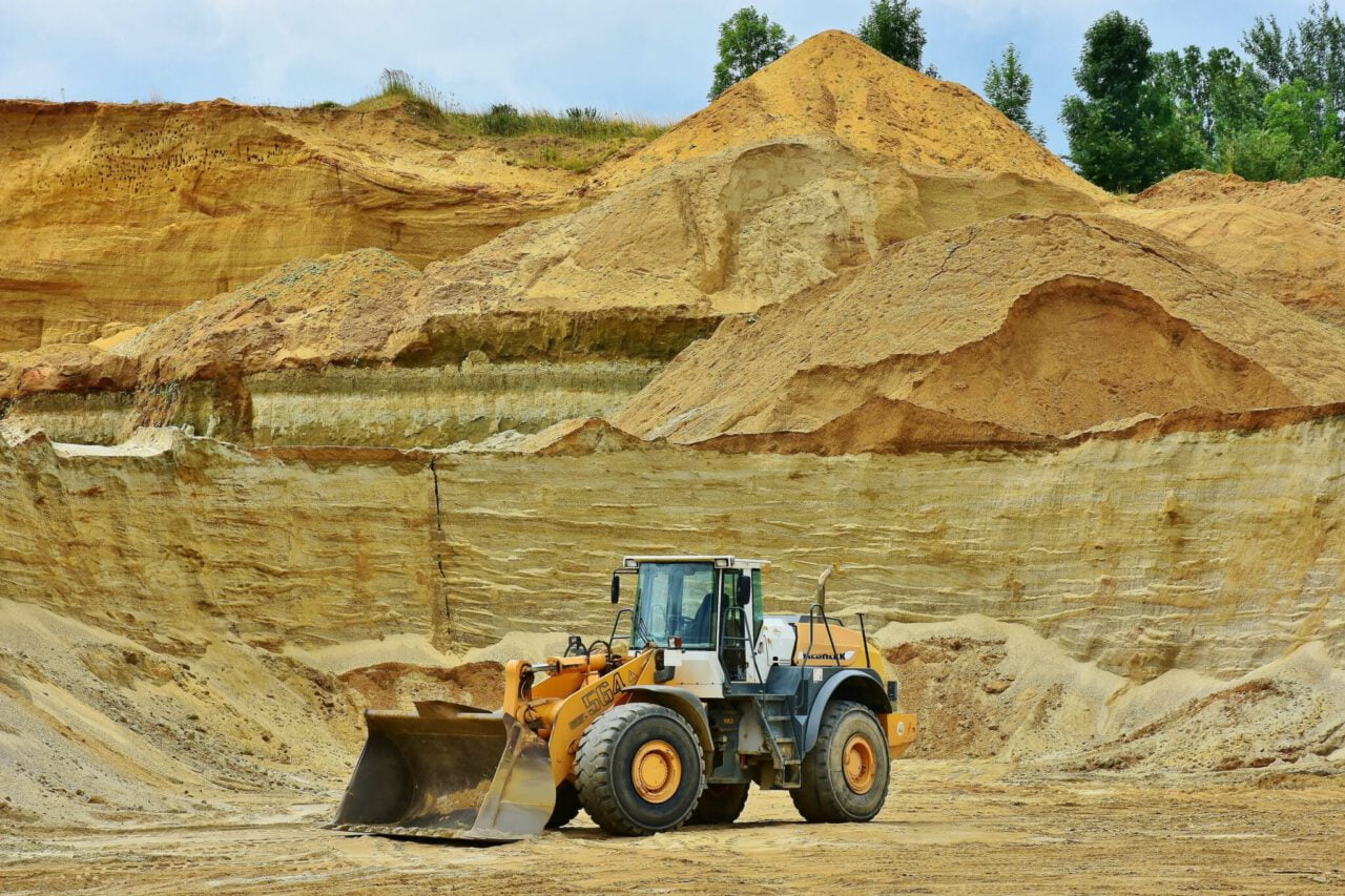 open pit mining, sand, raw materials