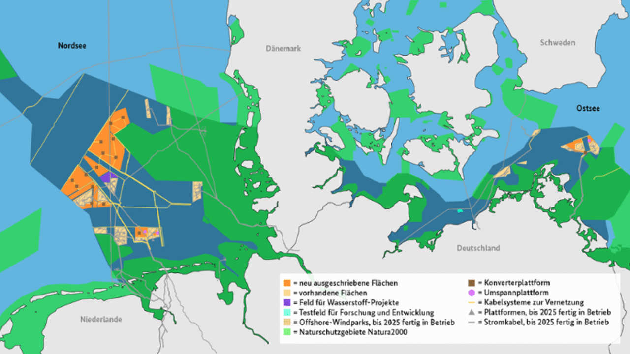 Offshore wind energy map. Source: BMWK, Germany