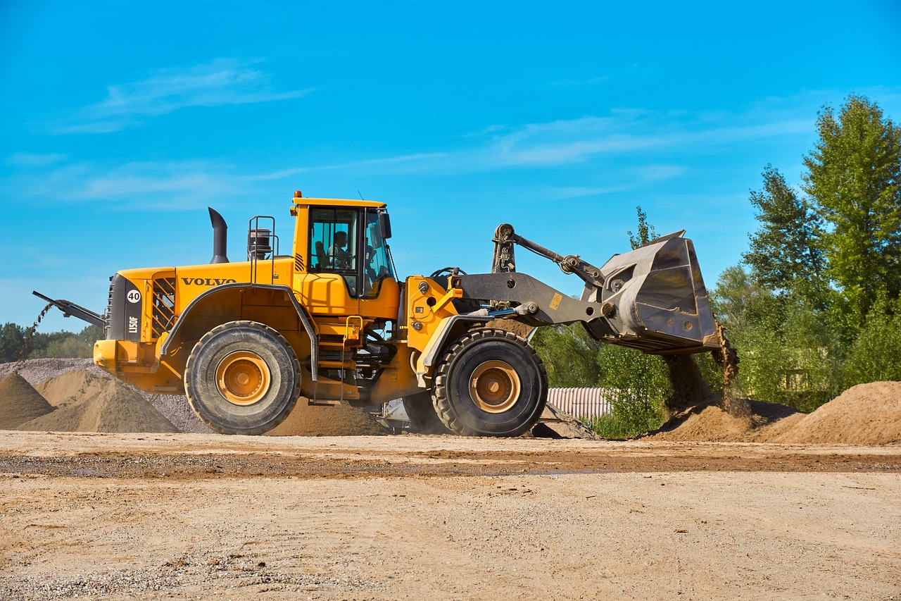 gravel plant, excavator, shovel