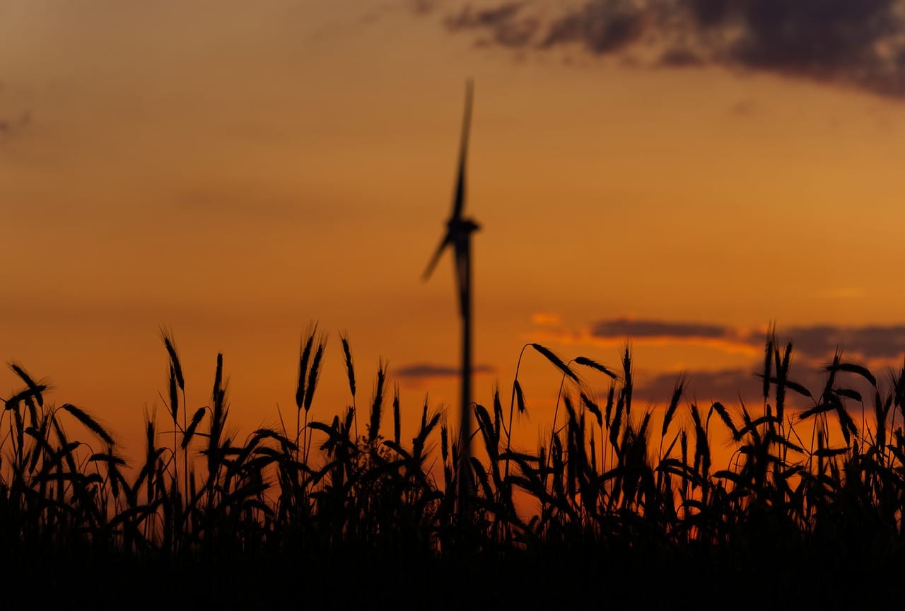 sunset, windmill, environmental engineering