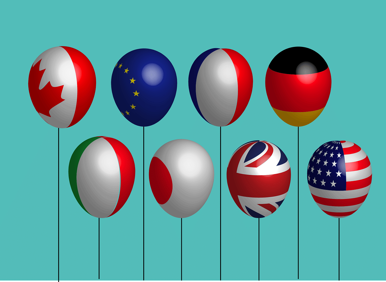 countries, flag, balloon