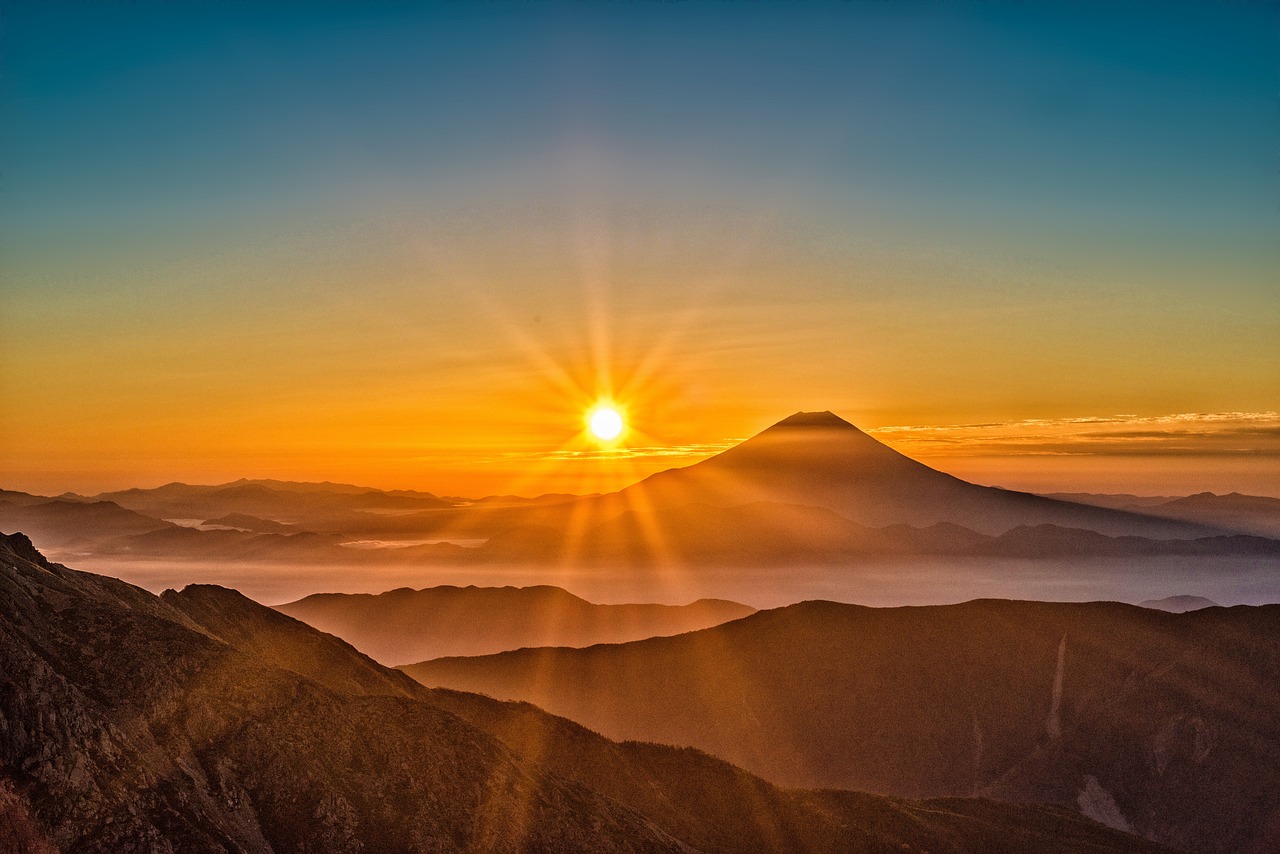 mount fuji, japan, volcano