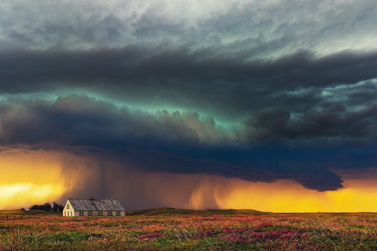 storm, farm, house