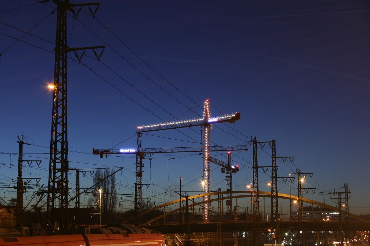 crane, construction site, construction crane