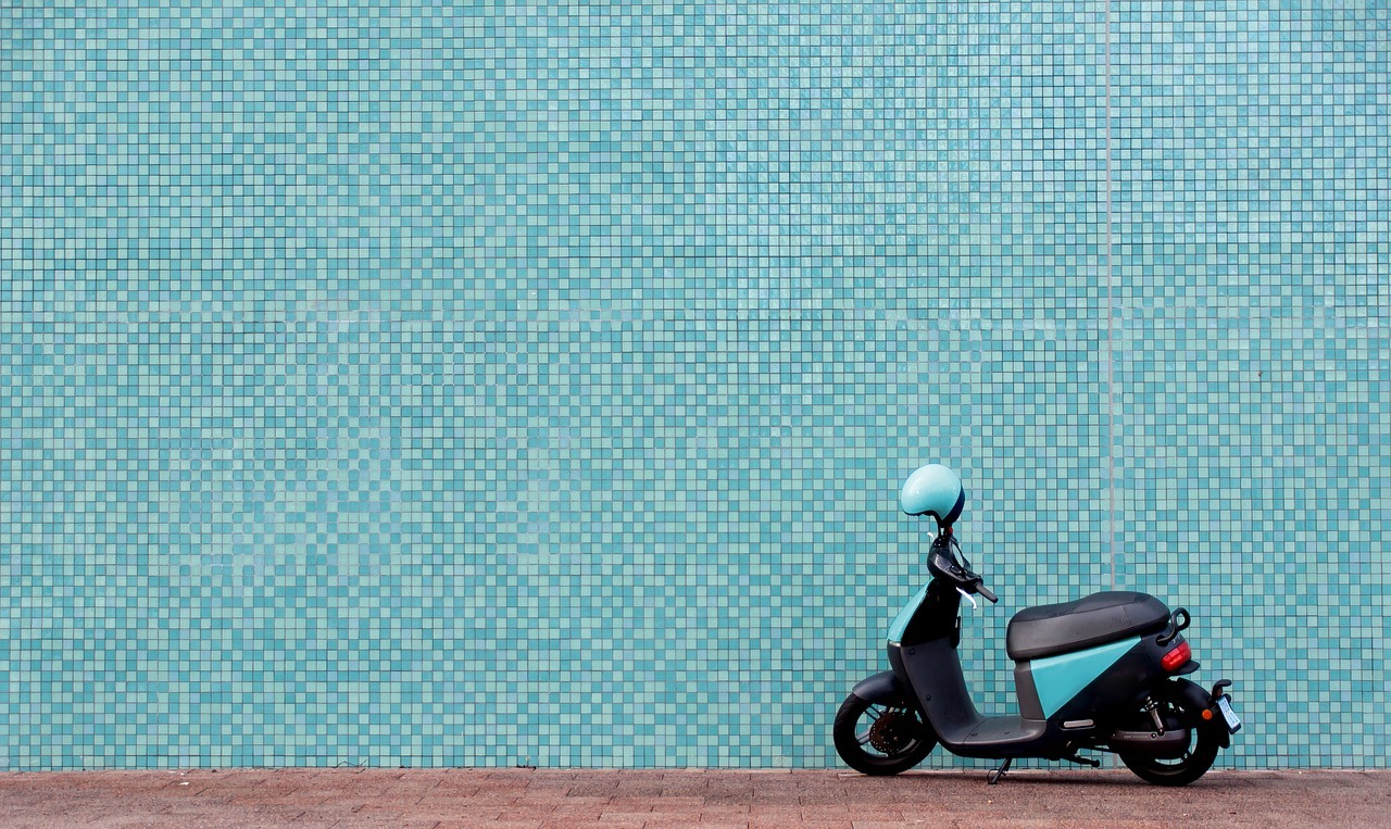 wall, moped, wallpaper hd