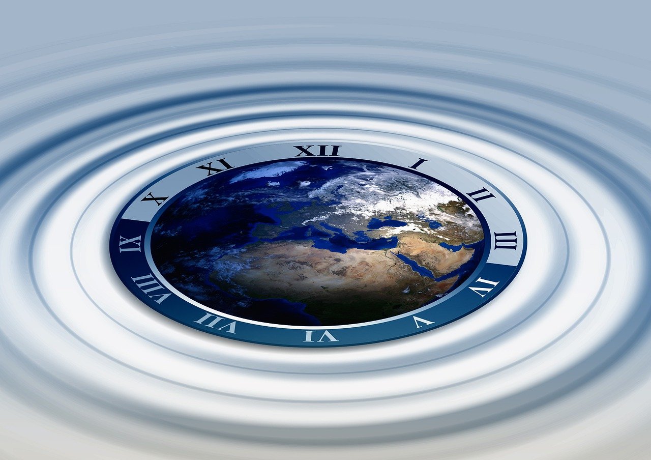 clock, globe, earth