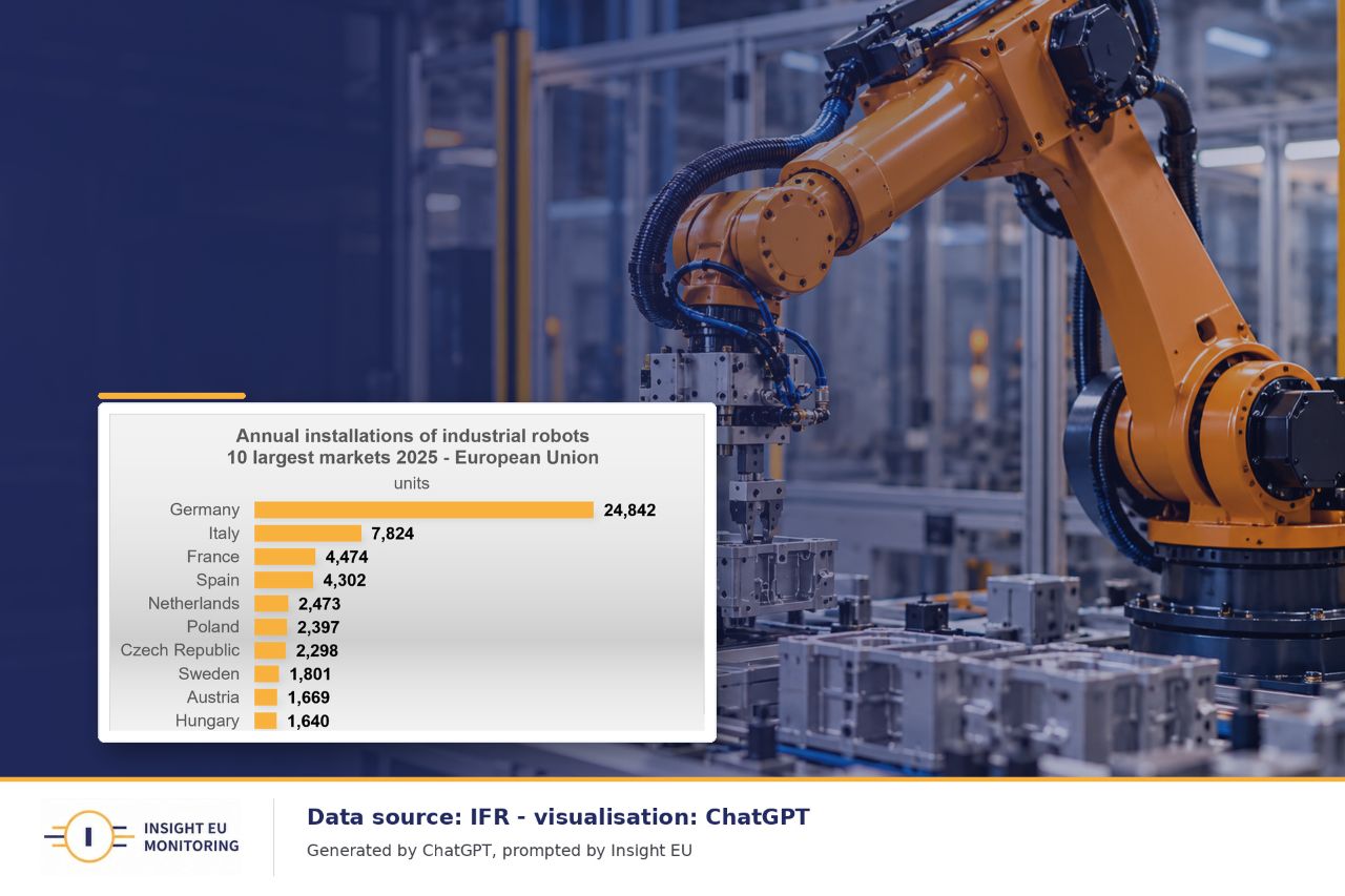 Chart, annual installations of industrial robots 2025 , IFT