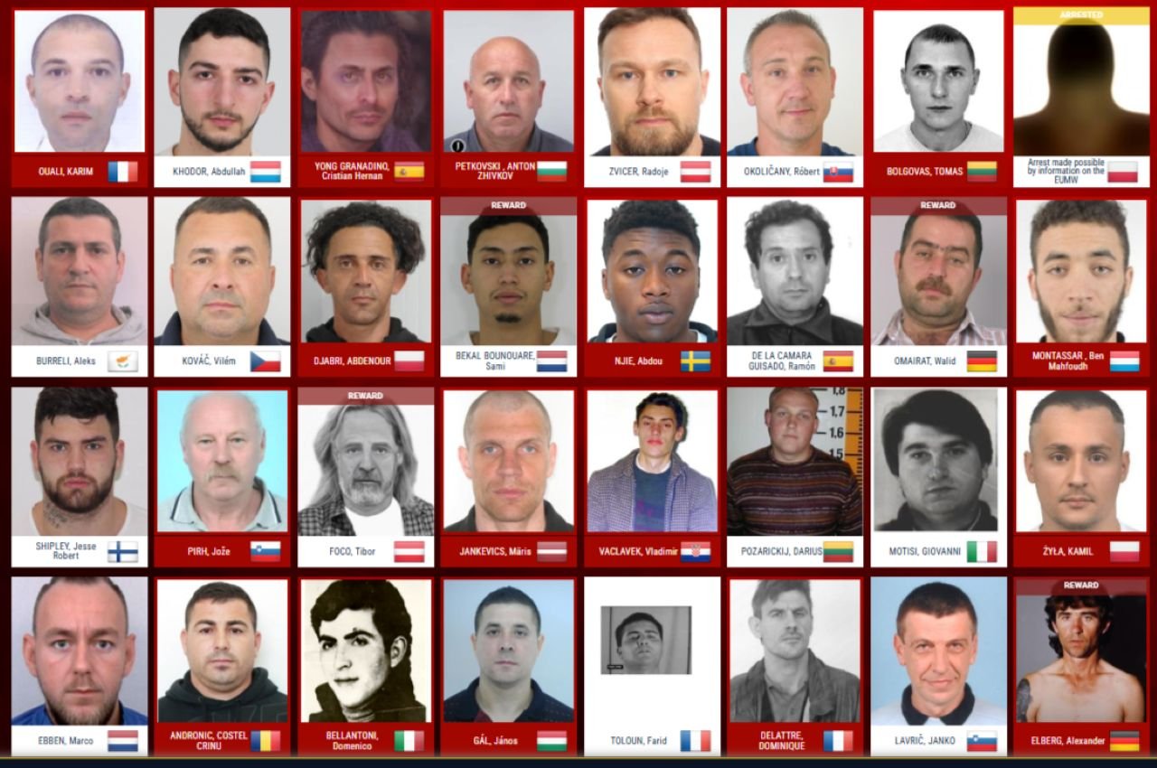 Pictures of Europe's most wanted criminals