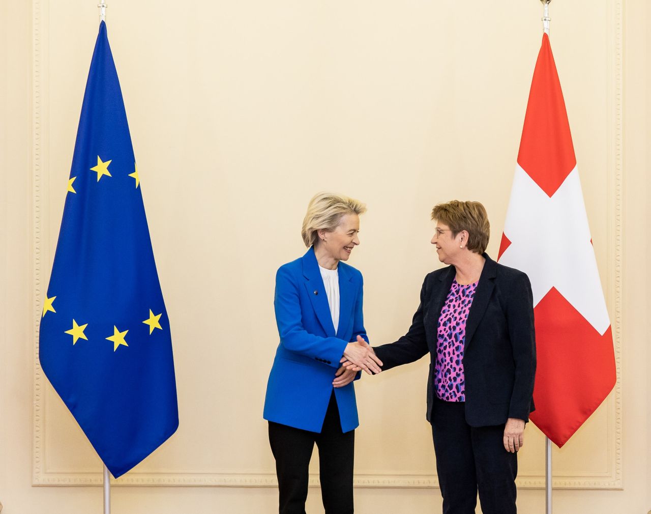 Viola Amherd, on the right, and Ursula von Leyen