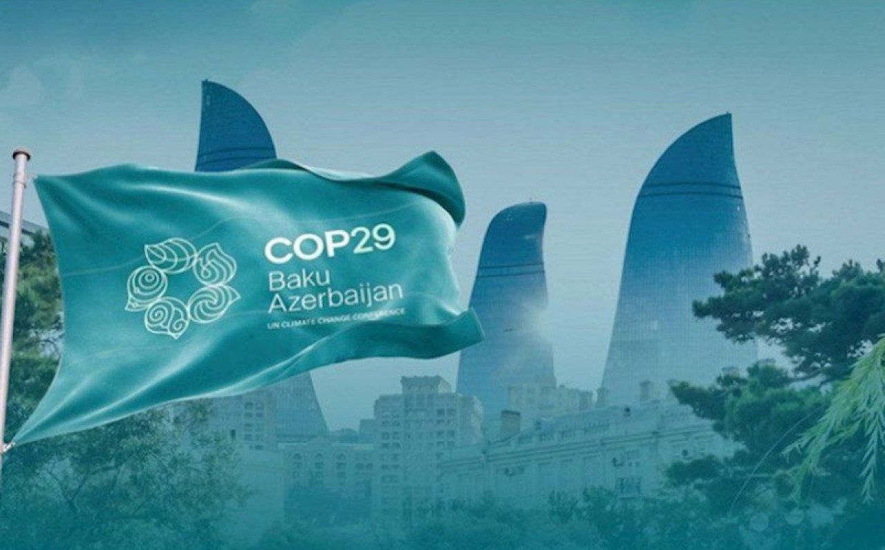 flag of the COP29 climate summit in baku