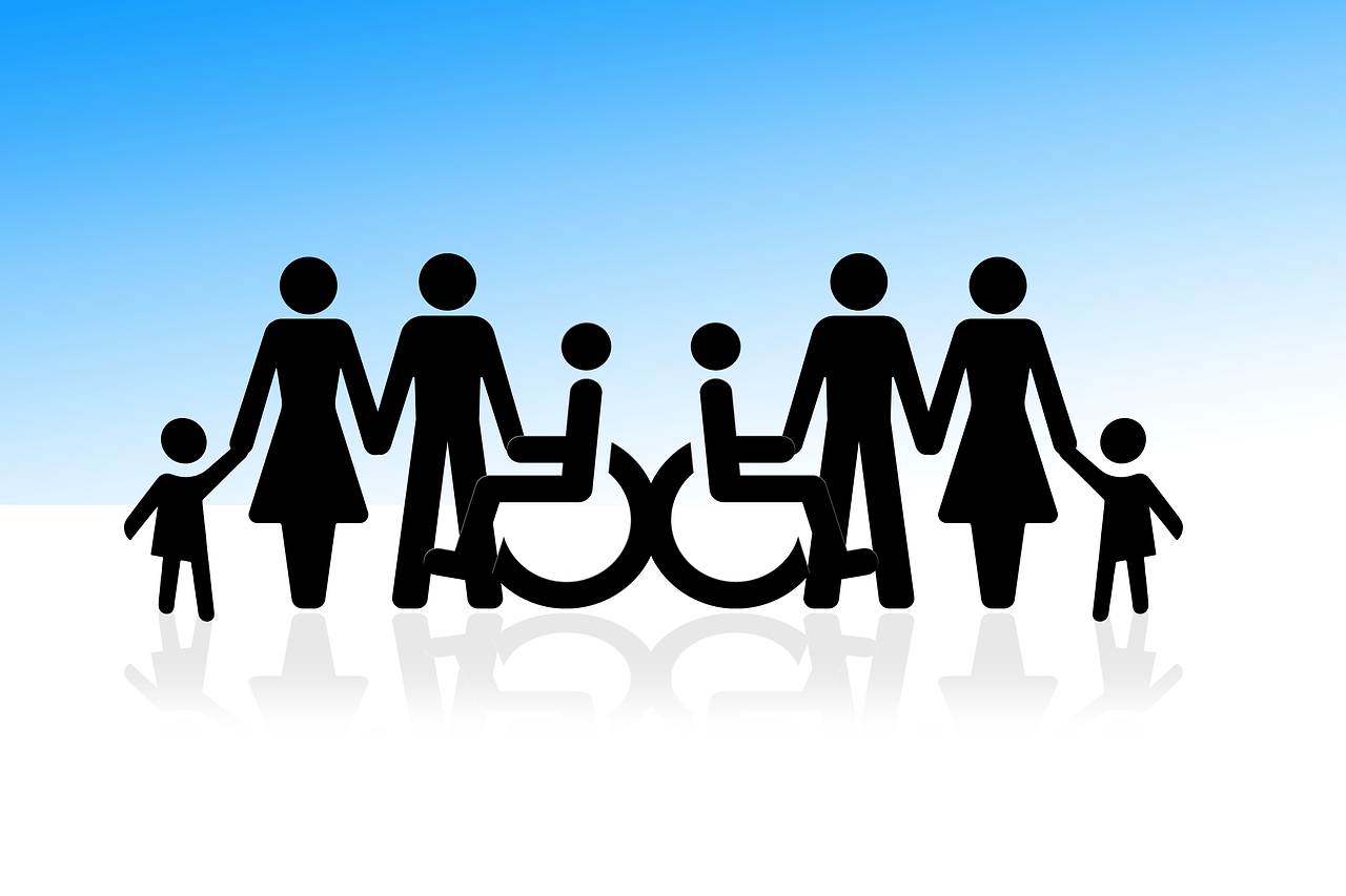 inclusion, group, wheelchair