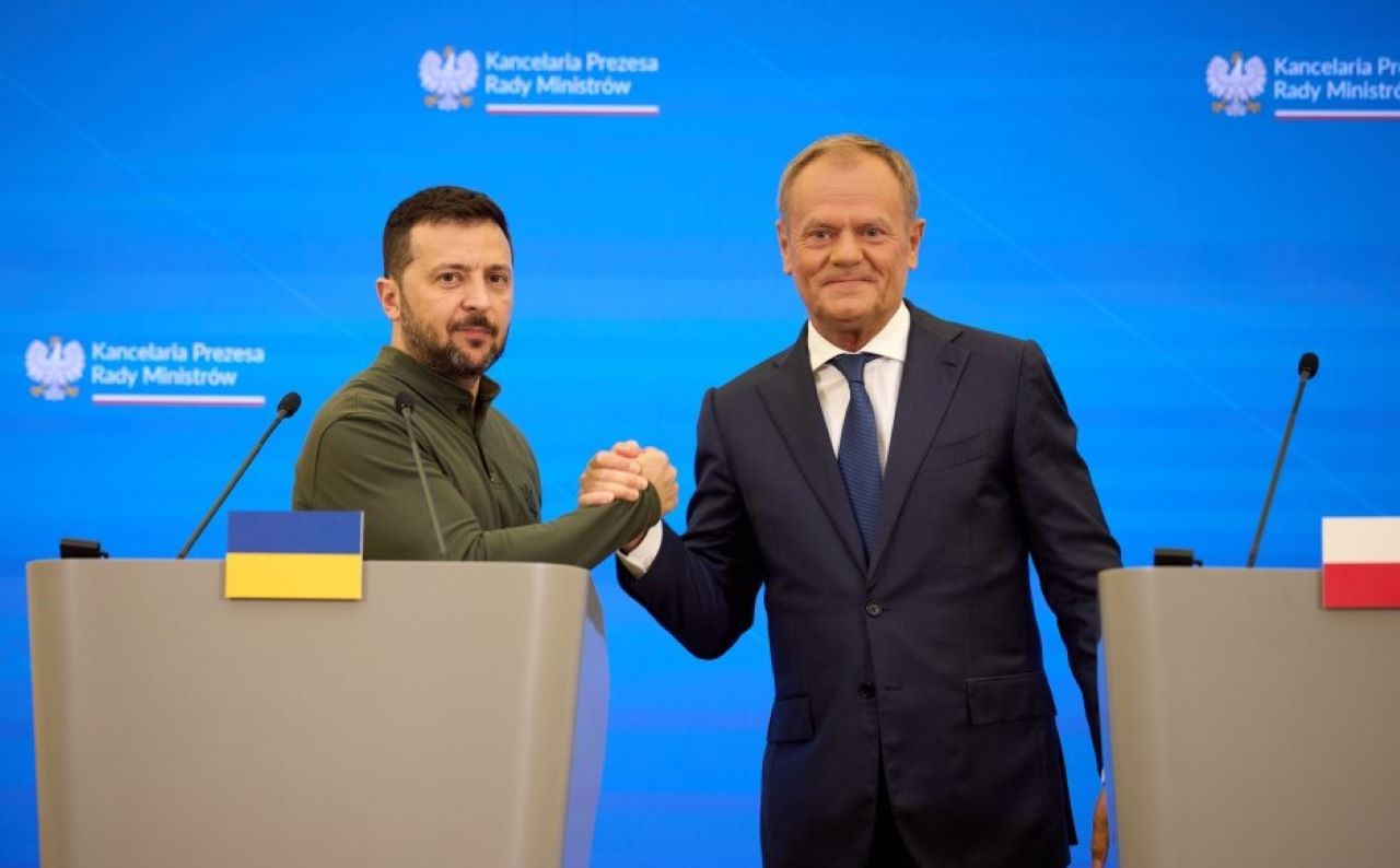 Ukrainian President Zeleskyy and Polish Prime-Minister Tusk